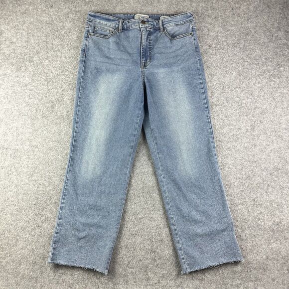 Social Standard Sanctuary Jeans Womens 12 High Rise Crop Straight Raw Hem Boho* - Picture 1 of 16